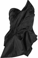Marchesa Pleated Satin Bustier