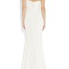 Marchesa Silkcrepe Ruffled Column Gown in White (cream) - Lyst