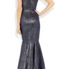 Roland Mouret Copperfield Metallic Silkblend Gown in Blue (navy) - Lyst