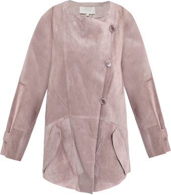 Vanessa Bruno Suede Collarless Jacket - Lyst