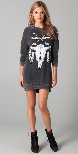 Wildfox The O Pioneers Night Hike Dress in Dirty Black - Lyst