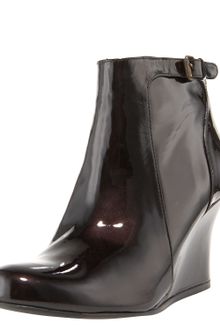 Lanvin Patent Wedge Ankle Boot - Lyst