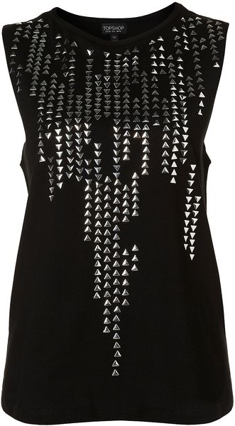Topshop Studded Tank Top - Lyst