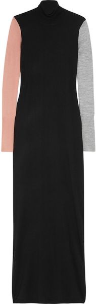 Acne Extreme Color-block Merino Wool Maxi Dress - Lyst