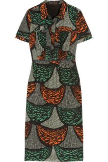 Burberry Prorsum Printed Silk Crepe De Chine Dress - Lyst