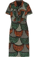 Burberry Prorsum Printed Silk Crepe De Chine Dress