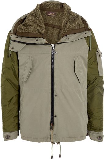 D&G Khaki Removable Lining Contrast Sleeve Parka - Lyst