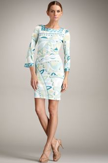 Emilio Pucci Printed Square-Neck Dress - Lyst