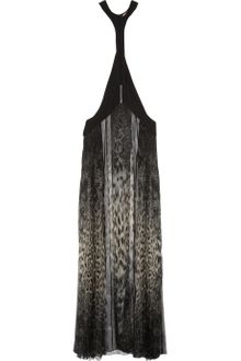 Roberto Cavalli Leopard-print Silk-chiffon Gown - Lyst