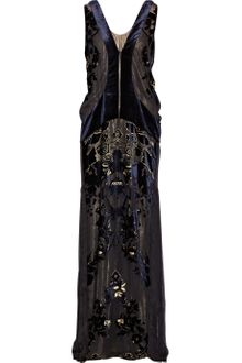 Roberto Cavalli Devoré-velvet Gown - Lyst