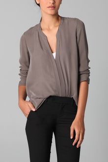 Vince Split Neck Blouse - Lyst