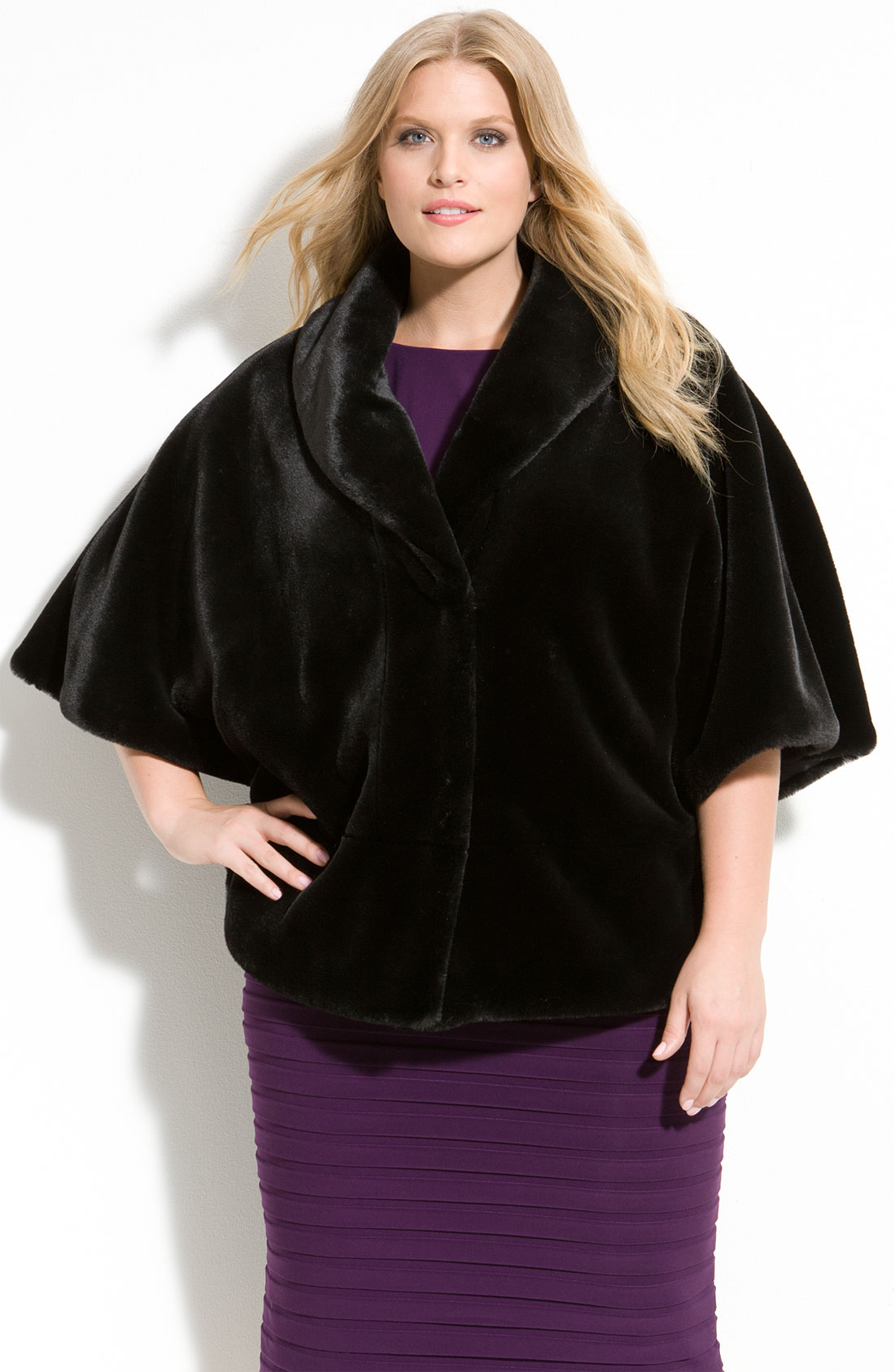 calvin klein faux fur jacket women's