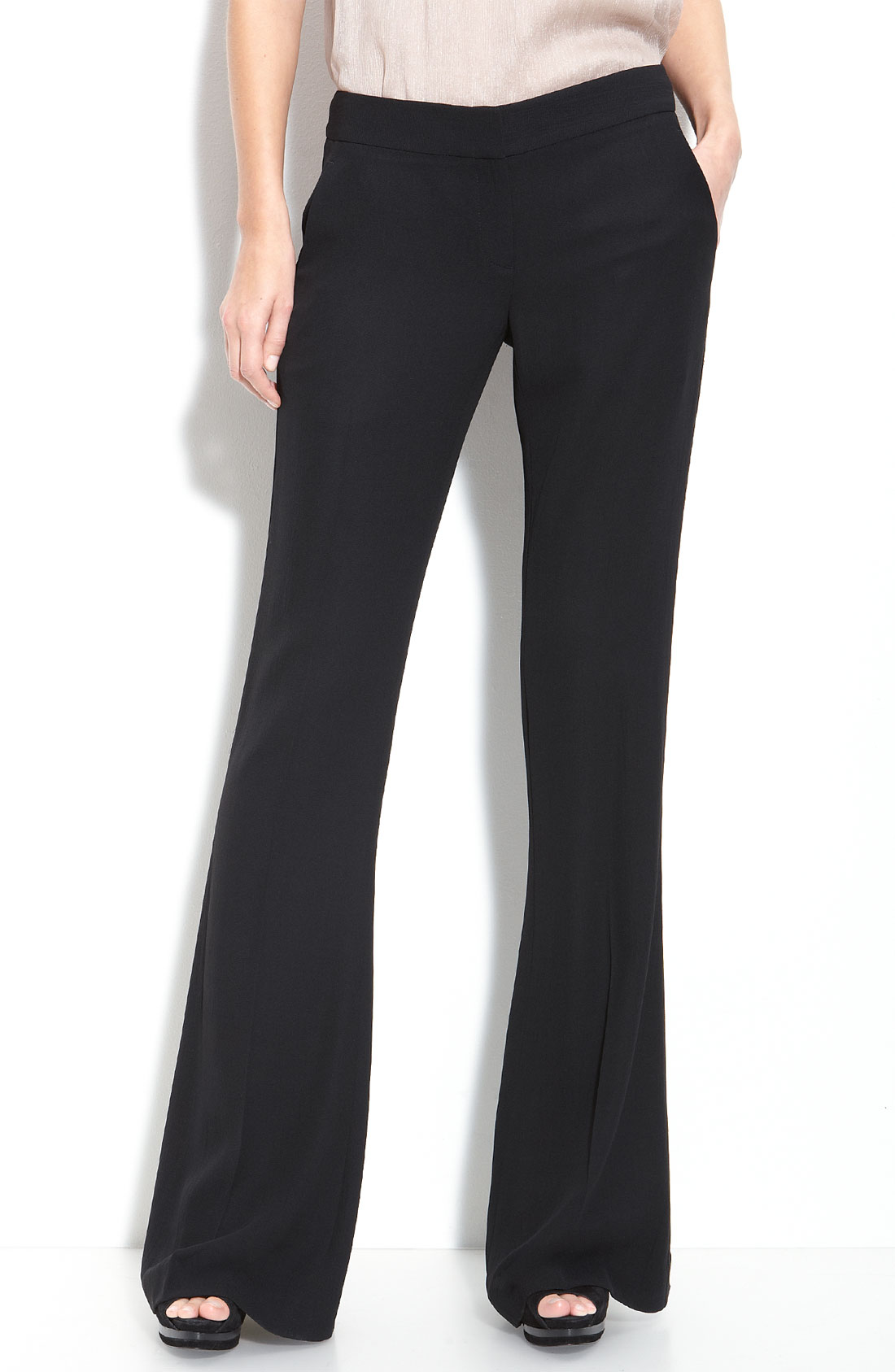 Theory Jeldra Wool-blend Fit and Flare Pants in Blue (navy) | Lyst