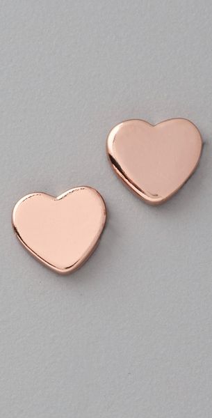 Marc By Marc Jacobs Mini Charm Heart Studs in Pink (rose) - Lyst