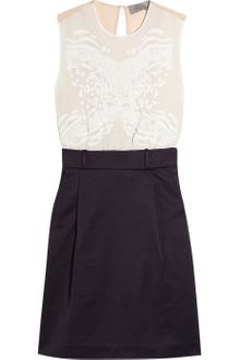 Preen Sphere Beaded Silk-crepe and Cotton Dress - Lyst