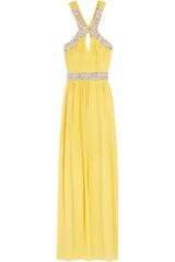 Rachel Gilbert Lolita Bead-embellished Silk-georgette Gown