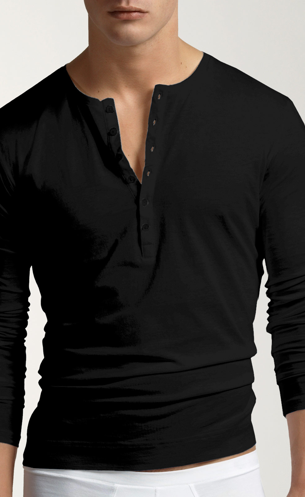 long sleeve black henley