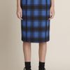 Adam Lippes Plaid Wool Pencil Skirt in Blue (blackblue) - Lyst