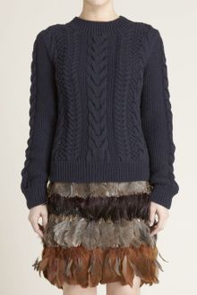 Adam Lippes Chunky Wool Cable Knit Sweater - Lyst