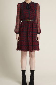 Adam Lippes Leopard Print Dress in Crinkle Chiffon - Lyst