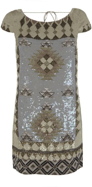 Allsaints Paloma Dress in Gold (champagne) - Lyst