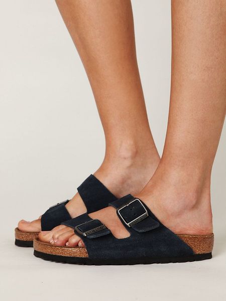 Free People Arizona Birkenstock in Black (denim) | Lyst