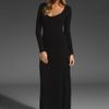 Rachel Pally Long Sleeve T Shirt Maxi in Black - Lyst