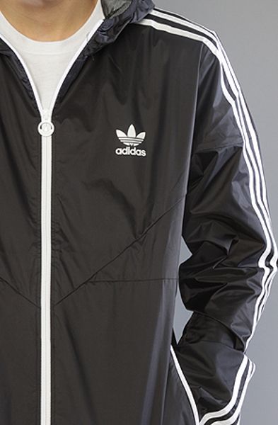 black and white adidas windbreaker