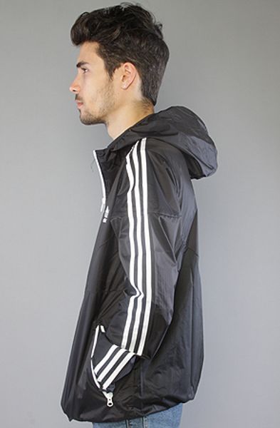 adidas white and black windbreaker