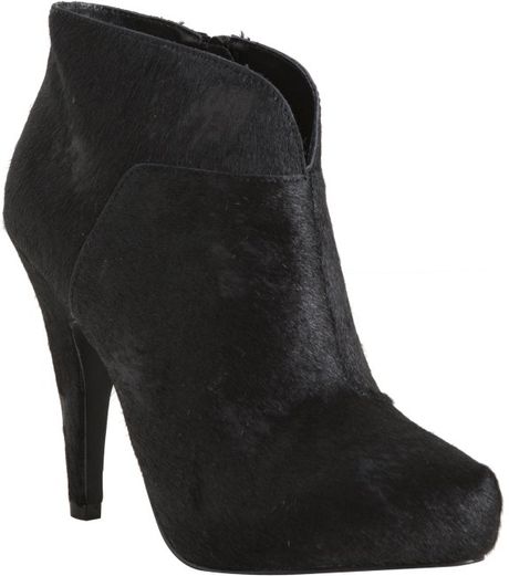 calf hair ankle booties