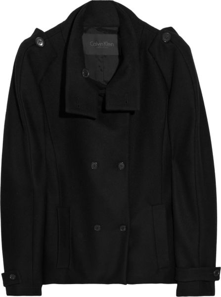 Calvin Klein Damara Woolblend Coat in Black - Lyst