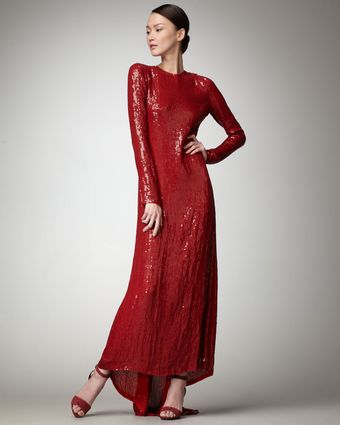 Diane Von Furstenberg Sequined Open-back Gown - Lyst