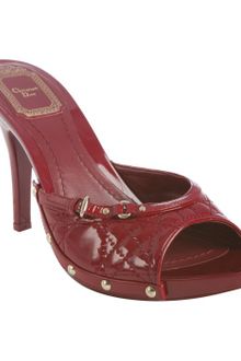 Dior Red Cannage Patent Leather Studded Heels - Lyst