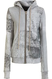 DRKSHDW by Rick Owens Cracked Paint Splatter Hoodie - Lyst