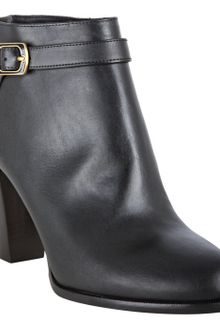 Fendi Black Leather Buckle Detail Ankle Booties - Lyst