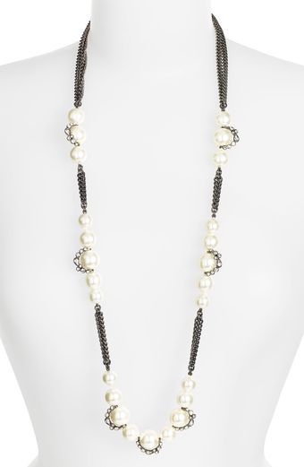 Givenchy Salt Long Multi Strand Glass Pearl Necklace - Lyst