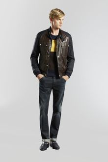 Gucci Leather/nylon Biker Bomber - Lyst