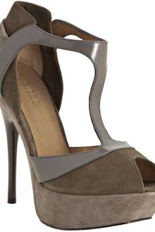 L.a.m.b. Taupe Suede Peppa T-strap Pumps - Lyst