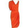 Lanvin Ruched Wrap Dress in Orange - Lyst