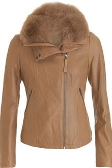 Mackage Fox Collar Leather Jacket - Lyst