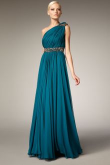 Marchesa Couture Grecian One-shoulder Gown - Lyst