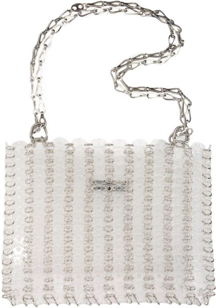 Paco Rabanne Acrylic Link Bag in White (silver) - Lyst