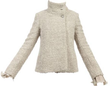 Patrizia Pepe Short Coat in Beige - Lyst