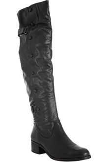 Pour La Victoire Black Leather Vesper Button Detail Tall Boots - Lyst