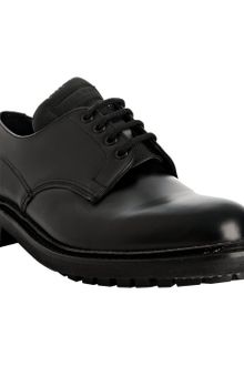 Prada Black Leather Rubber Lug Oxfords - Lyst