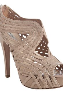 Prada Powder Pink Strappy Leather Platform Sandals - Lyst