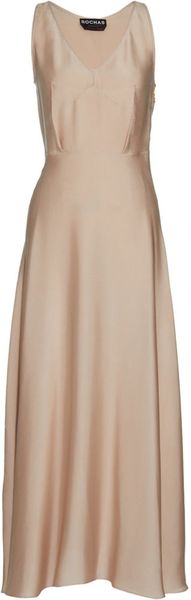 Rochas Sleeveless Dress in Beige - Lyst