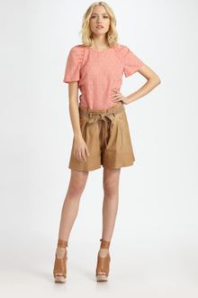 See By Chloé Leather Shorts - Lyst