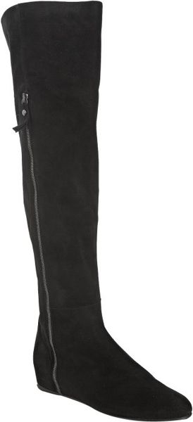 black suede flat boots