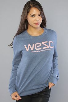 Wesc The Crewneck Sweatshirt In Indigo Melange - Lyst